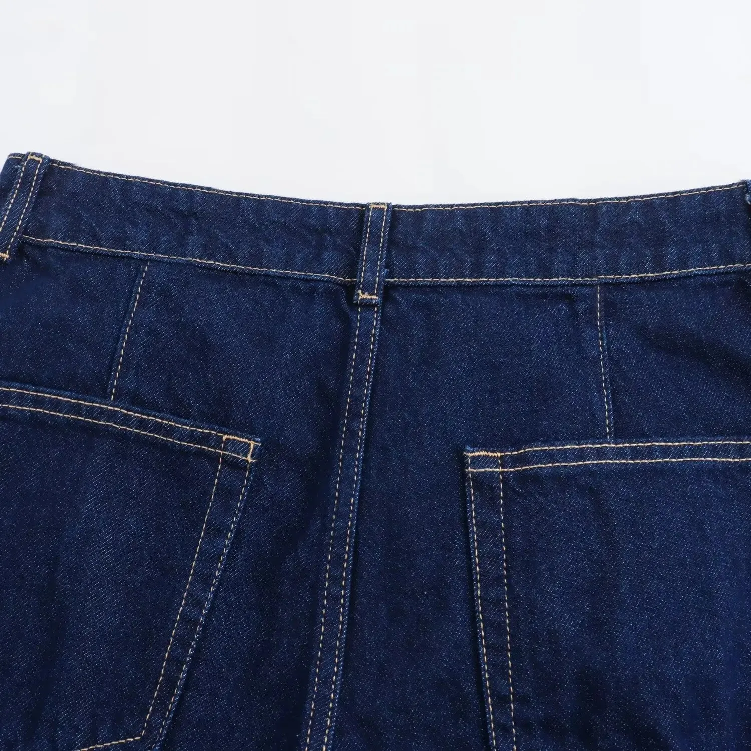 Denim Turn-Down Collar Short Sleeves Top & Skort Two-Piece Set Clothes