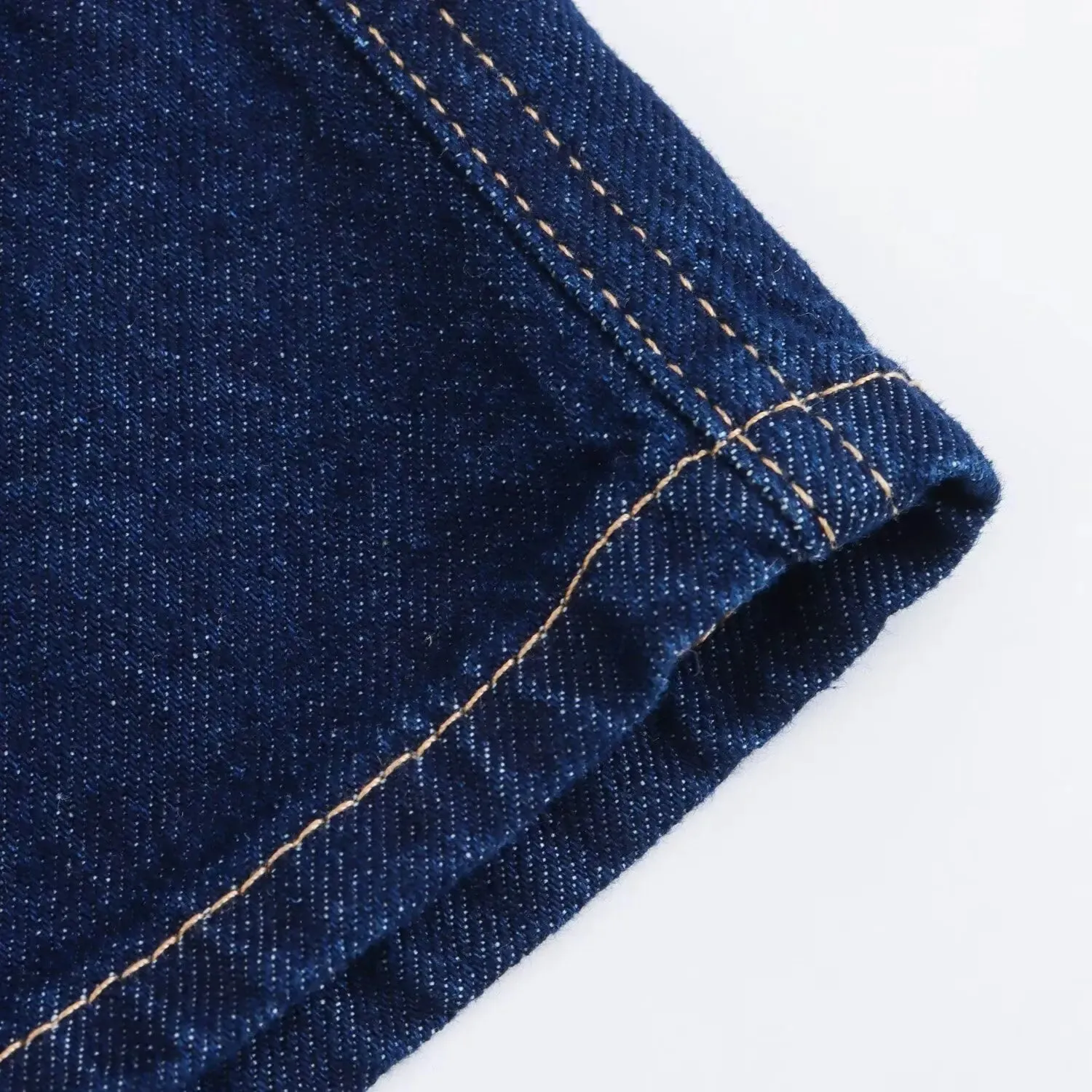 Denim Turn-Down Collar Short Sleeves Top & Skort Two-Piece Set Clothes