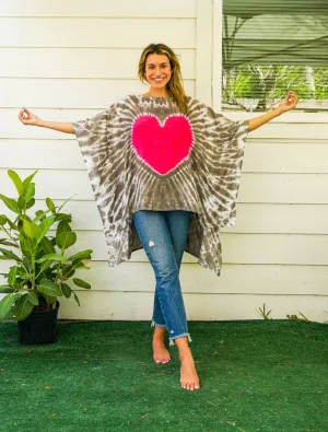Earthy Heart Hand Dyed Tunic Kaftan Blouse Oversize Top