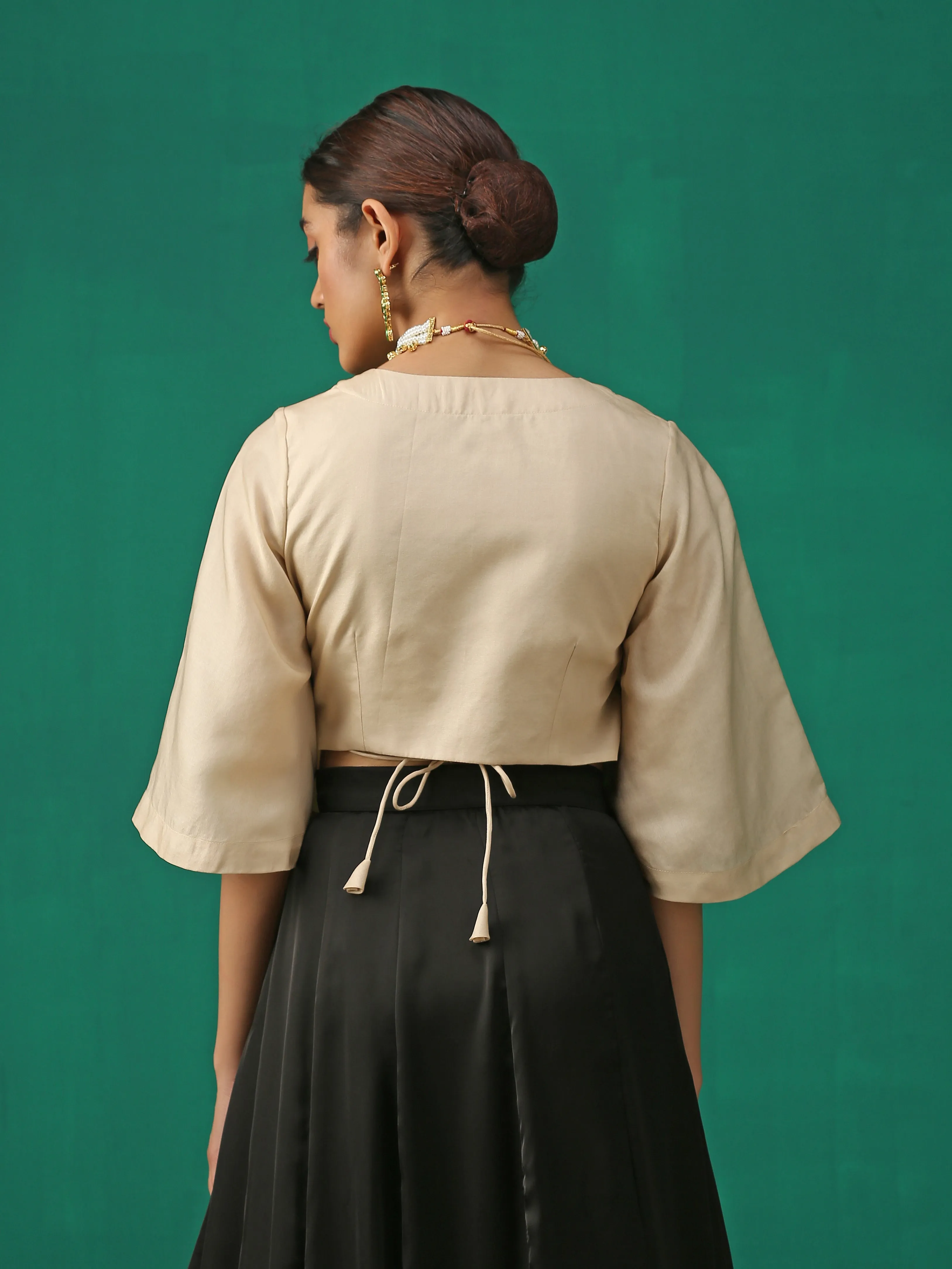 Elegance Wrapped in Kundan Buttons Blouse