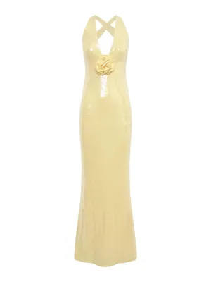 Eliza Rose Sequin Maxi Dress in Lemon