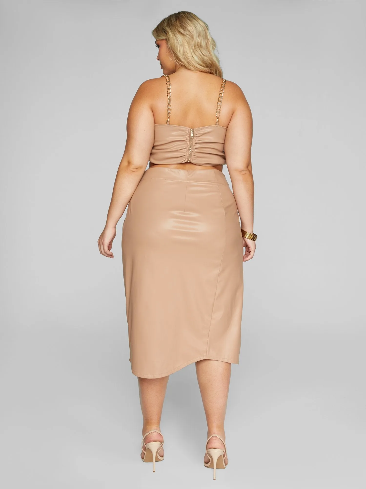 Eva Faux Leather Wrap Skirt
