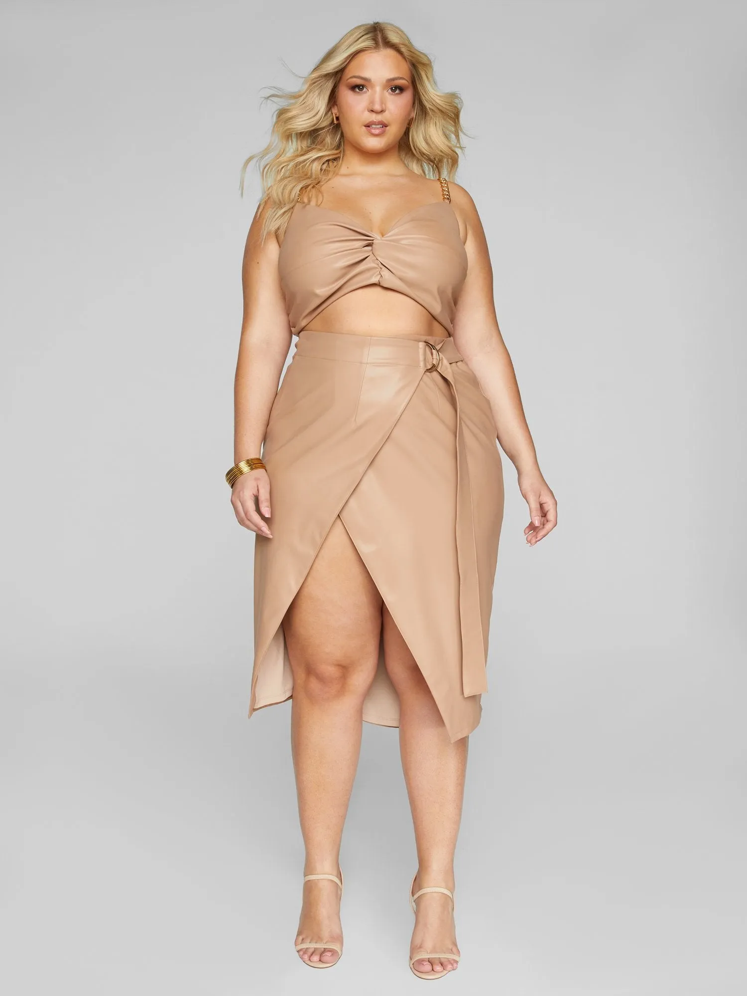 Eva Faux Leather Wrap Skirt