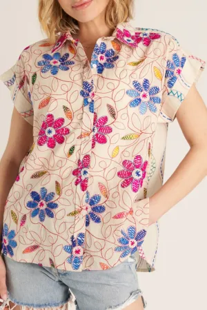 funky garden top in white