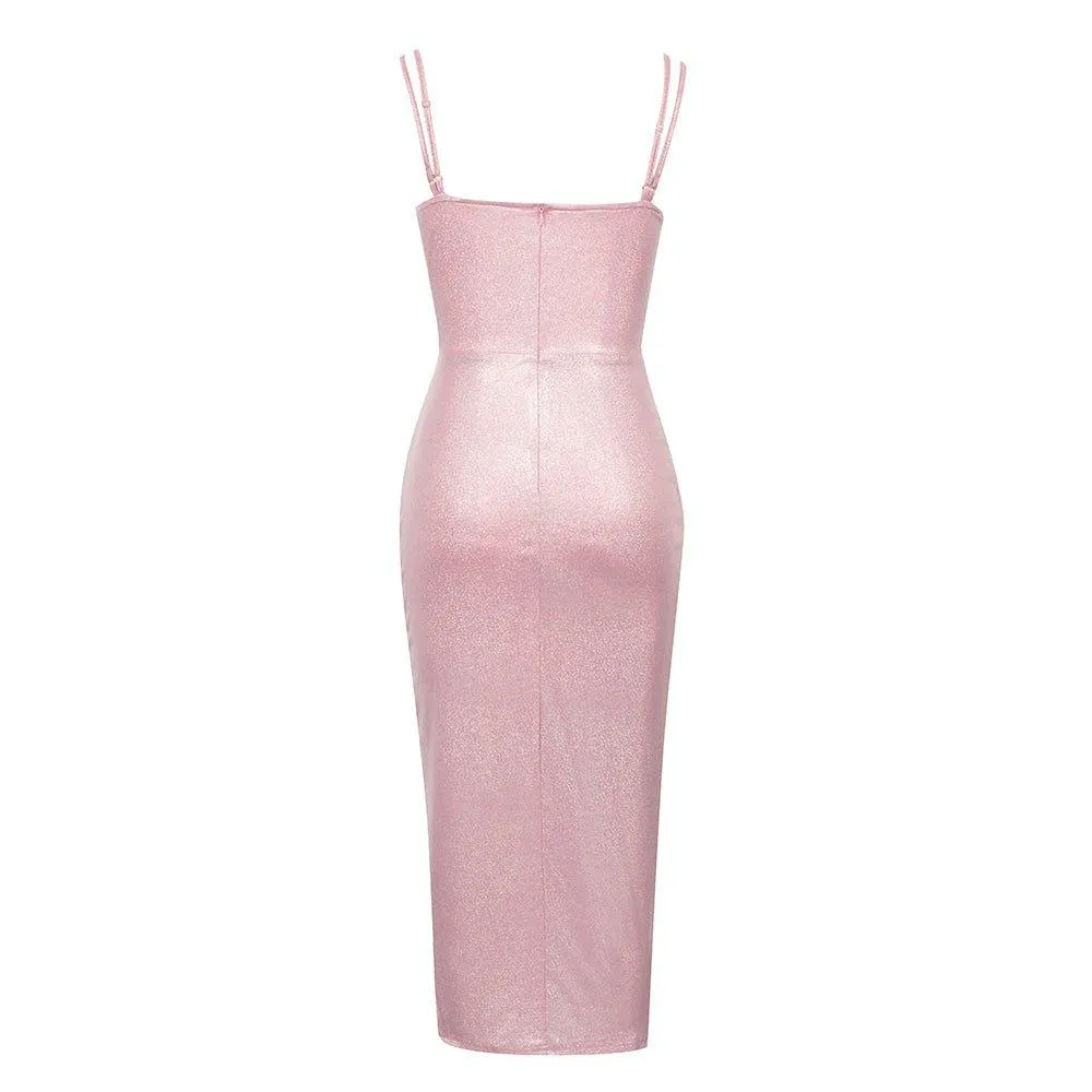 GFIT® Strappy Sleeveless Slit Midi Bodycon Dress