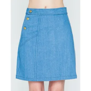 Gold Buttons Denim Skirt
