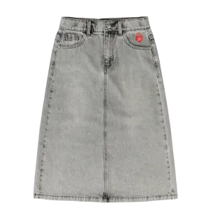 Grey denim long skirt by Little Parni