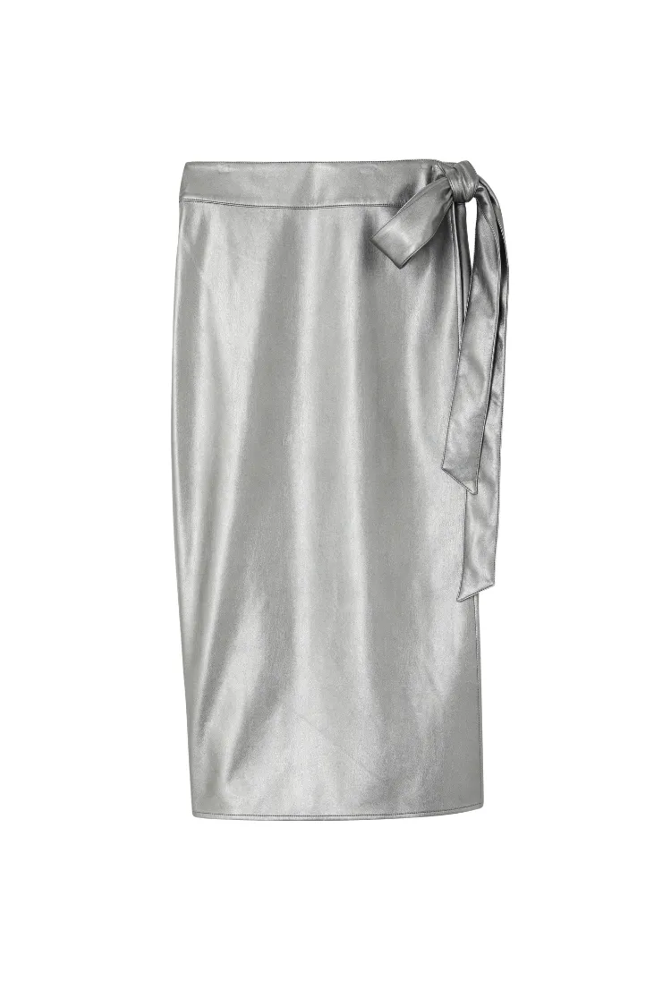 Gunmetal Vegan Leather Jaspre Skirt