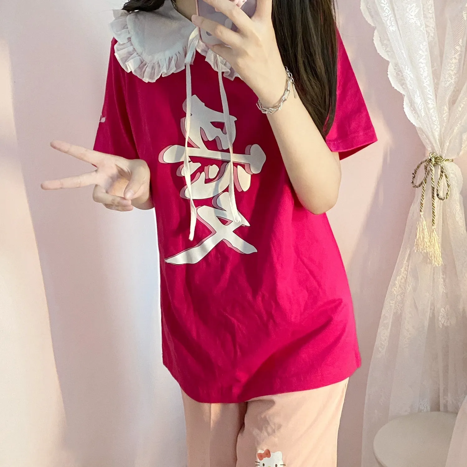 Harajuku hip hop print t-shirt kf82722