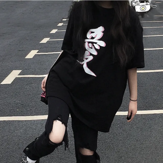 Harajuku hip hop print t-shirt kf82722