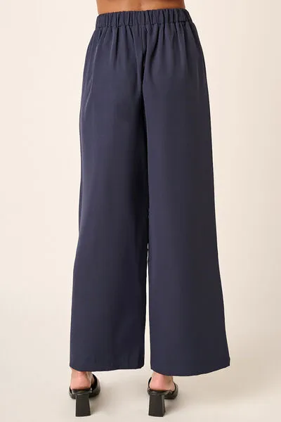 Hazel Blues® |  Mittoshop Inverted Pleat Detail Wide Leg Pants