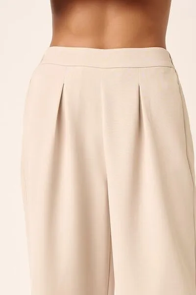 Hazel Blues® |  Mittoshop Inverted Pleat Detail Wide Leg Pants