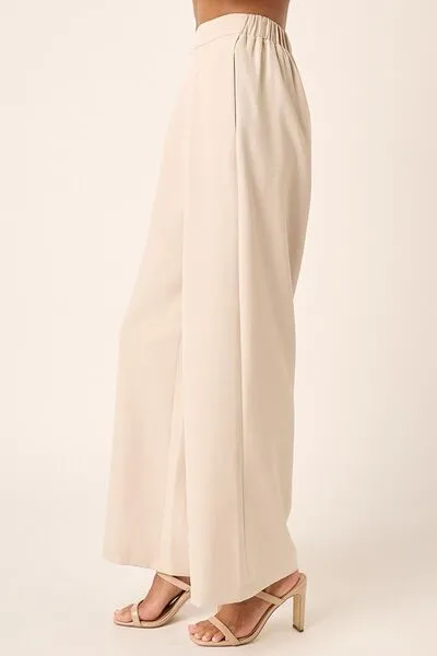 Hazel Blues® |  Mittoshop Inverted Pleat Detail Wide Leg Pants