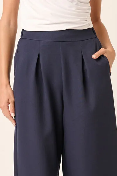 Hazel Blues® |  Mittoshop Inverted Pleat Detail Wide Leg Pants
