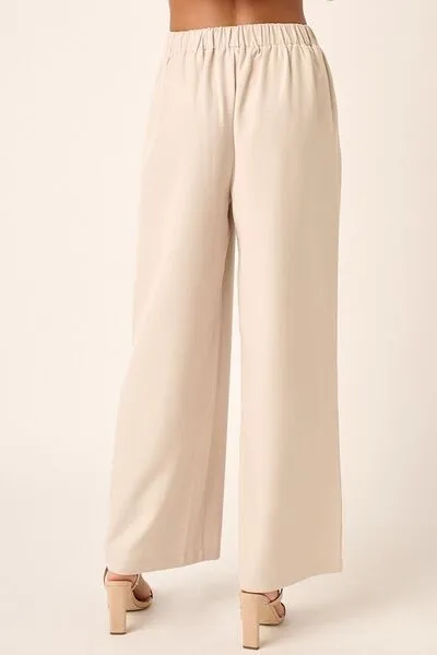 Hazel Blues® |  Mittoshop Inverted Pleat Detail Wide Leg Pants