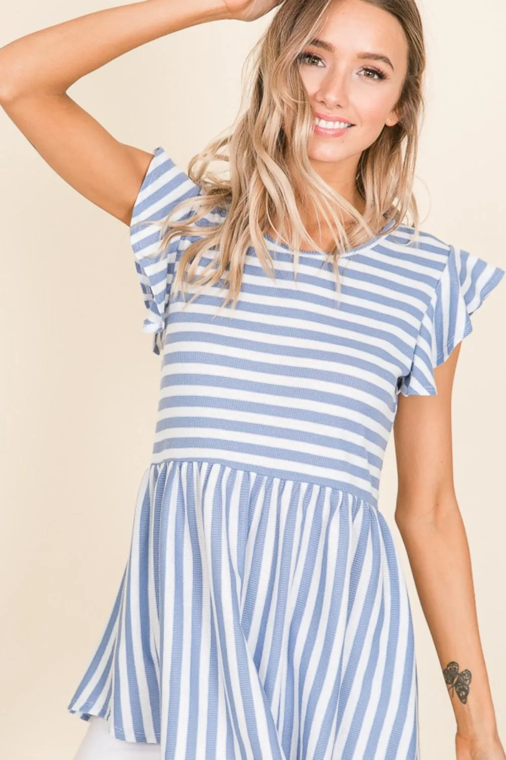 Heidi Striped Round Neck Blouse