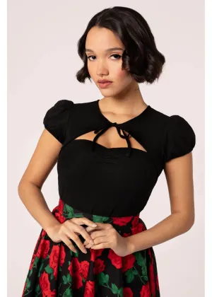 Hell Bunny Priscilla 50's Top Black