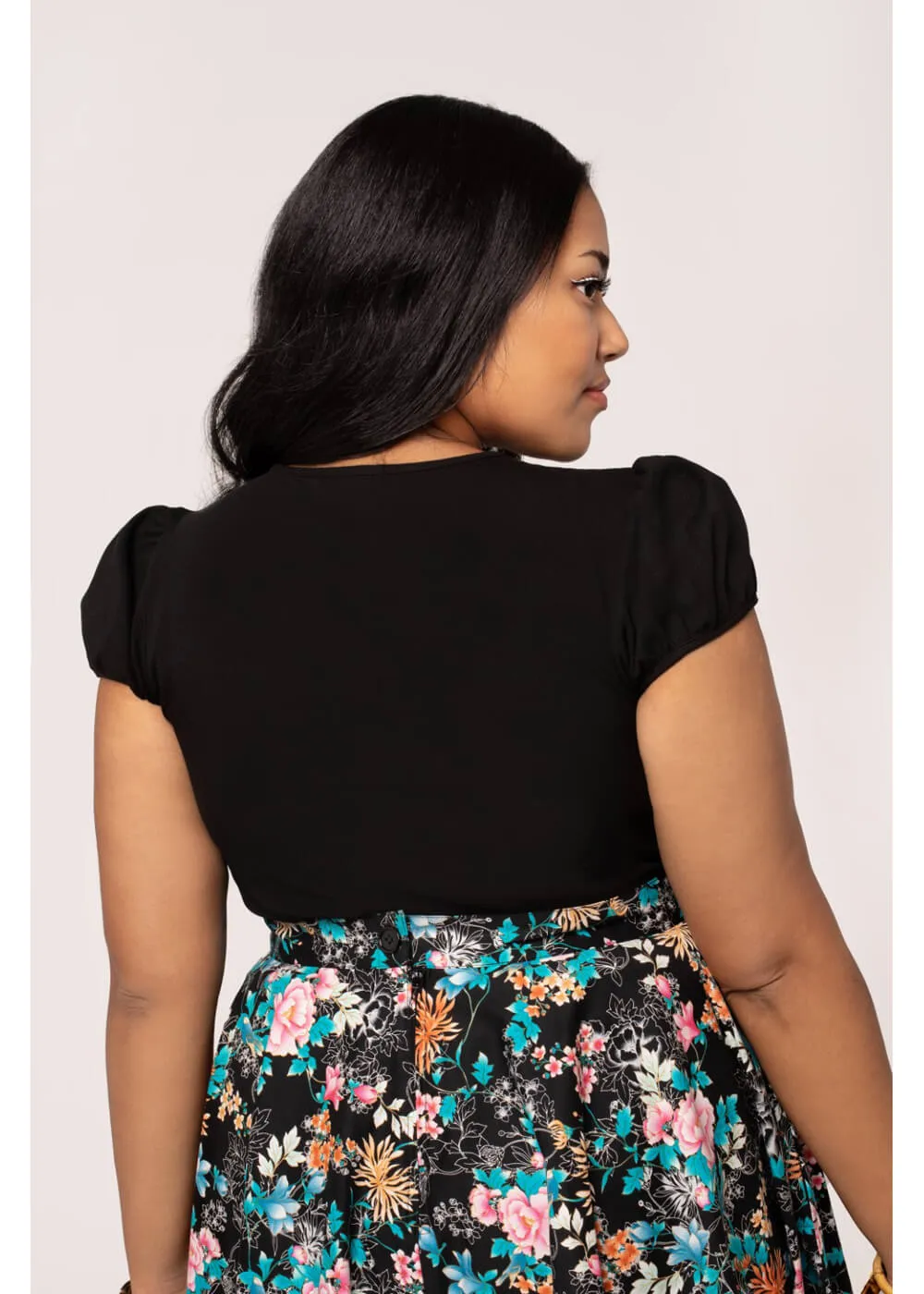Hell Bunny Priscilla 50's Top Black