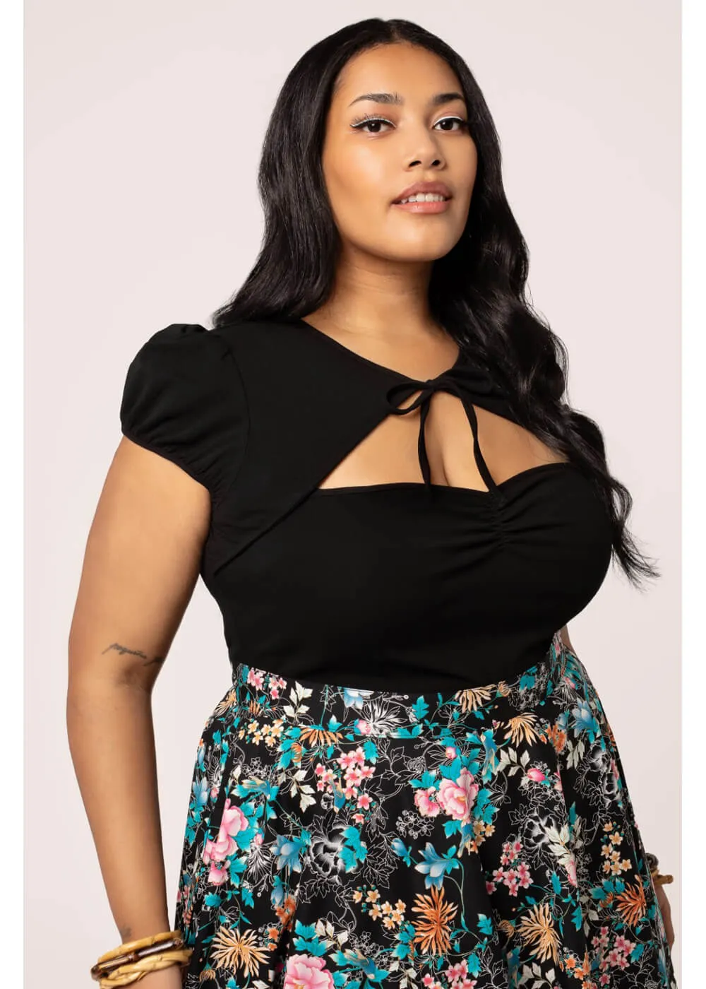 Hell Bunny Priscilla 50's Top Black