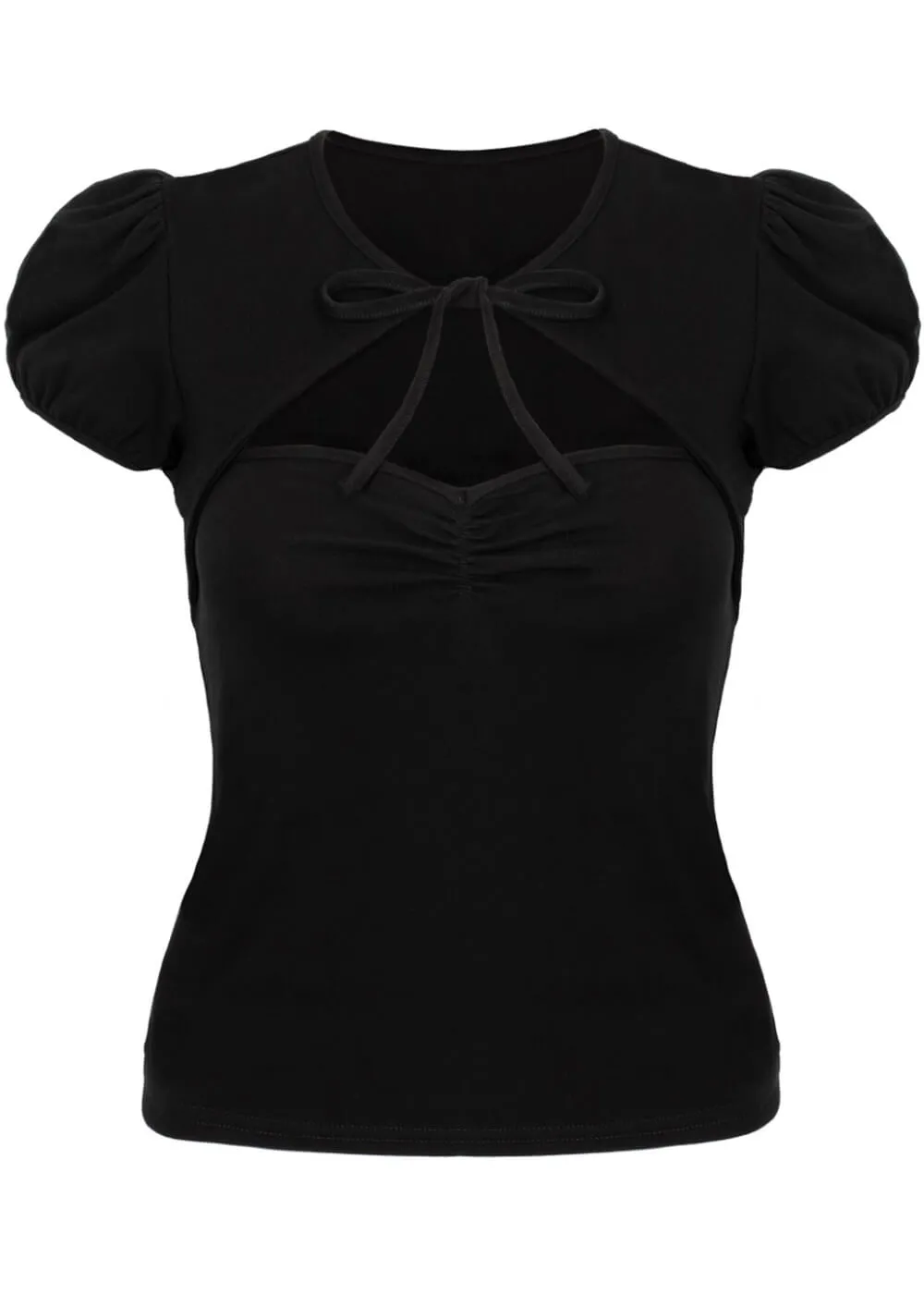 Hell Bunny Priscilla 50's Top Black