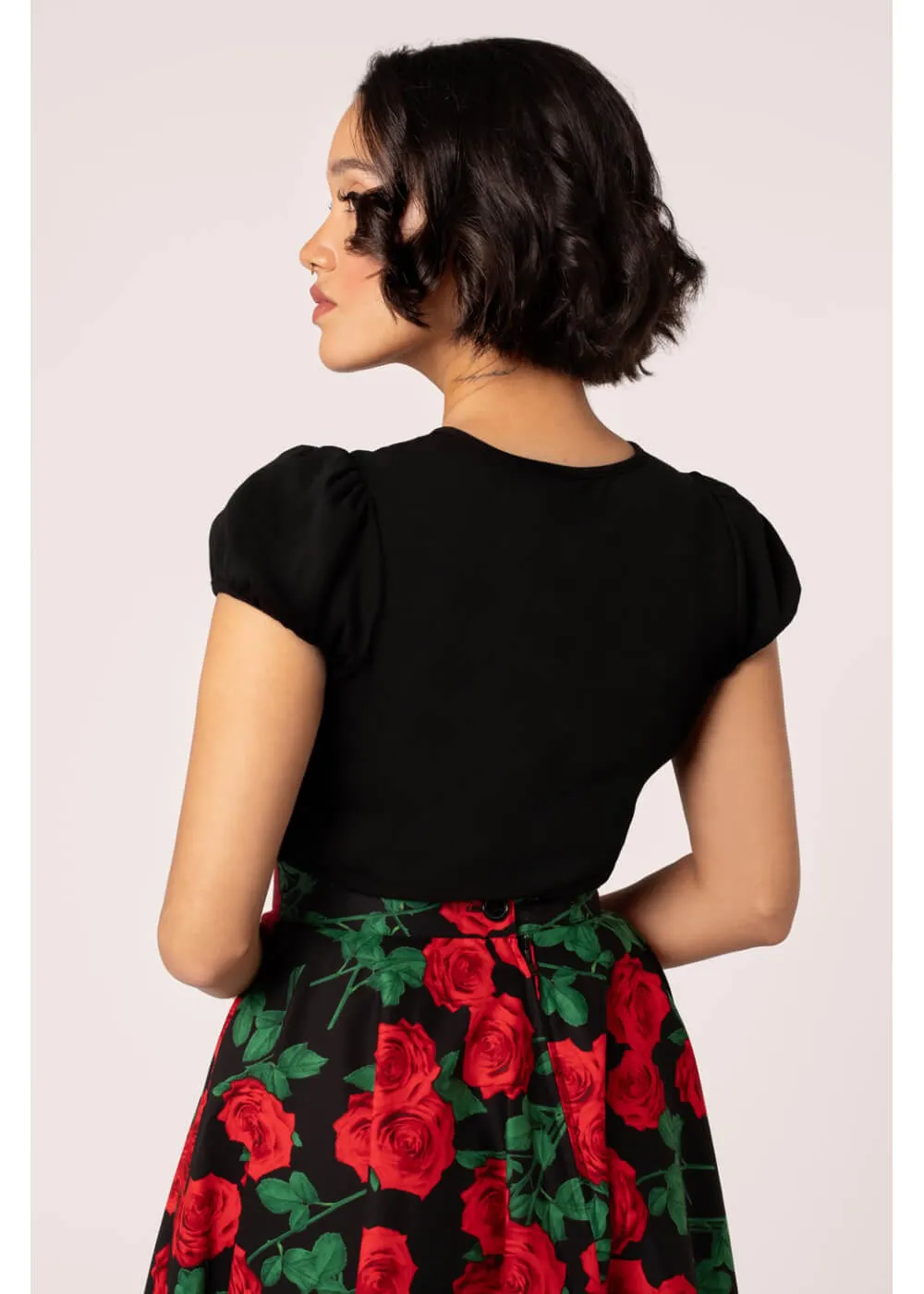 Hell Bunny Priscilla 50's Top Black