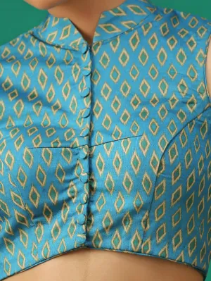 Ikat Printed Back Eye Blouse