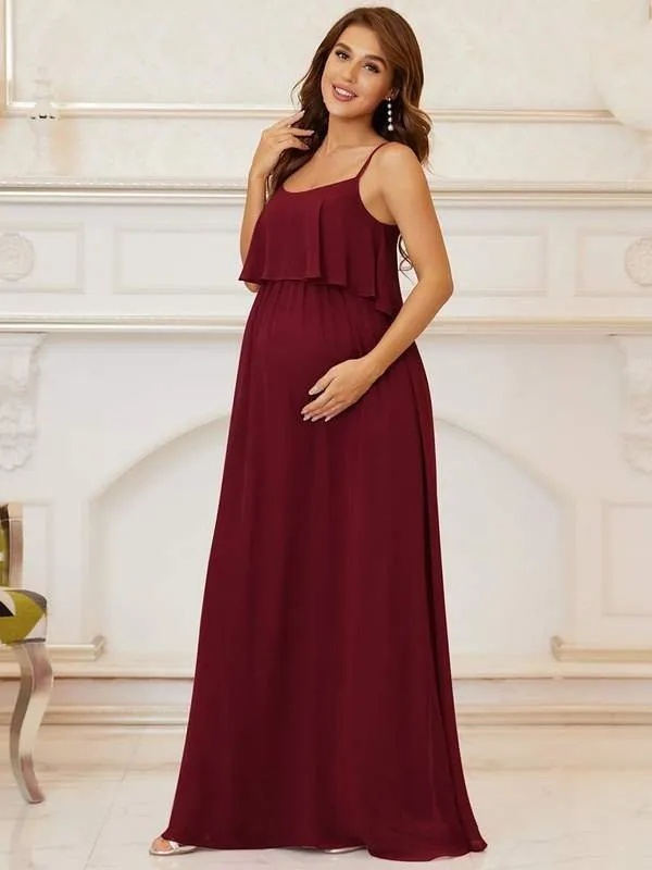 Indhe Soft Chiffon Thin Strap Maternity Gown s8 Express NZ wide