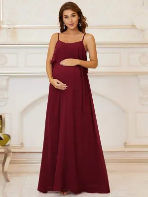 Indhe Soft Chiffon Thin Strap Maternity Gown s8 Express NZ wide