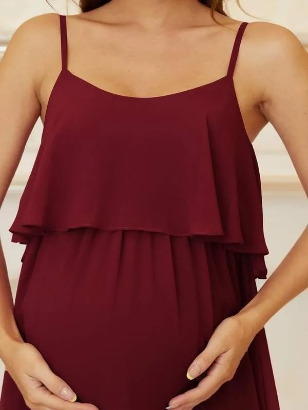 Indhe Soft Chiffon Thin Strap Maternity Gown s8 Express NZ wide
