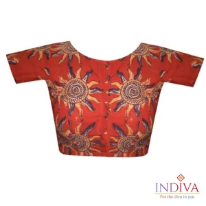Indiva Ikat brick red cotton blouse - 40