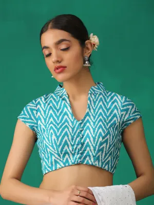 Jade Print Cap Sleeve Blouse
