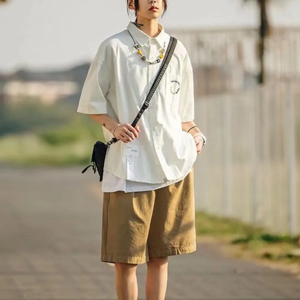 Japanese Embroidered Short Sleeve Shirt