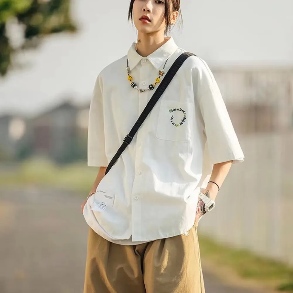 Japanese Embroidered Short Sleeve Shirt