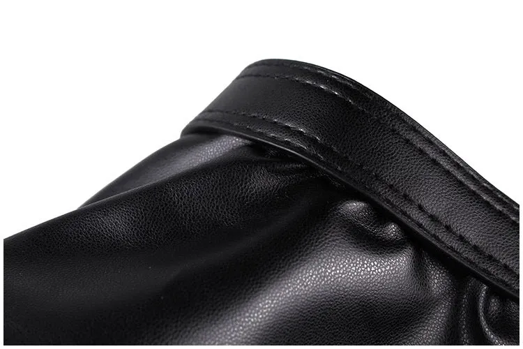 JASGOOD European and American style ruffled girdle black leather skirt belt women's skirt decoration ultra-wide short skirt belt