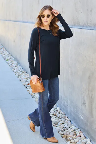 Jessica Basic Bae Full Size Round Neck Long Sleeve Top