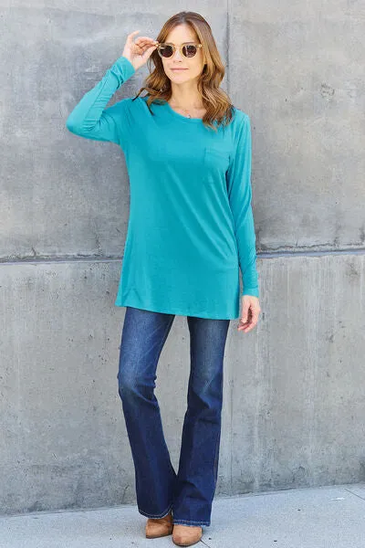 Jessica Basic Bae Full Size Round Neck Long Sleeve Top