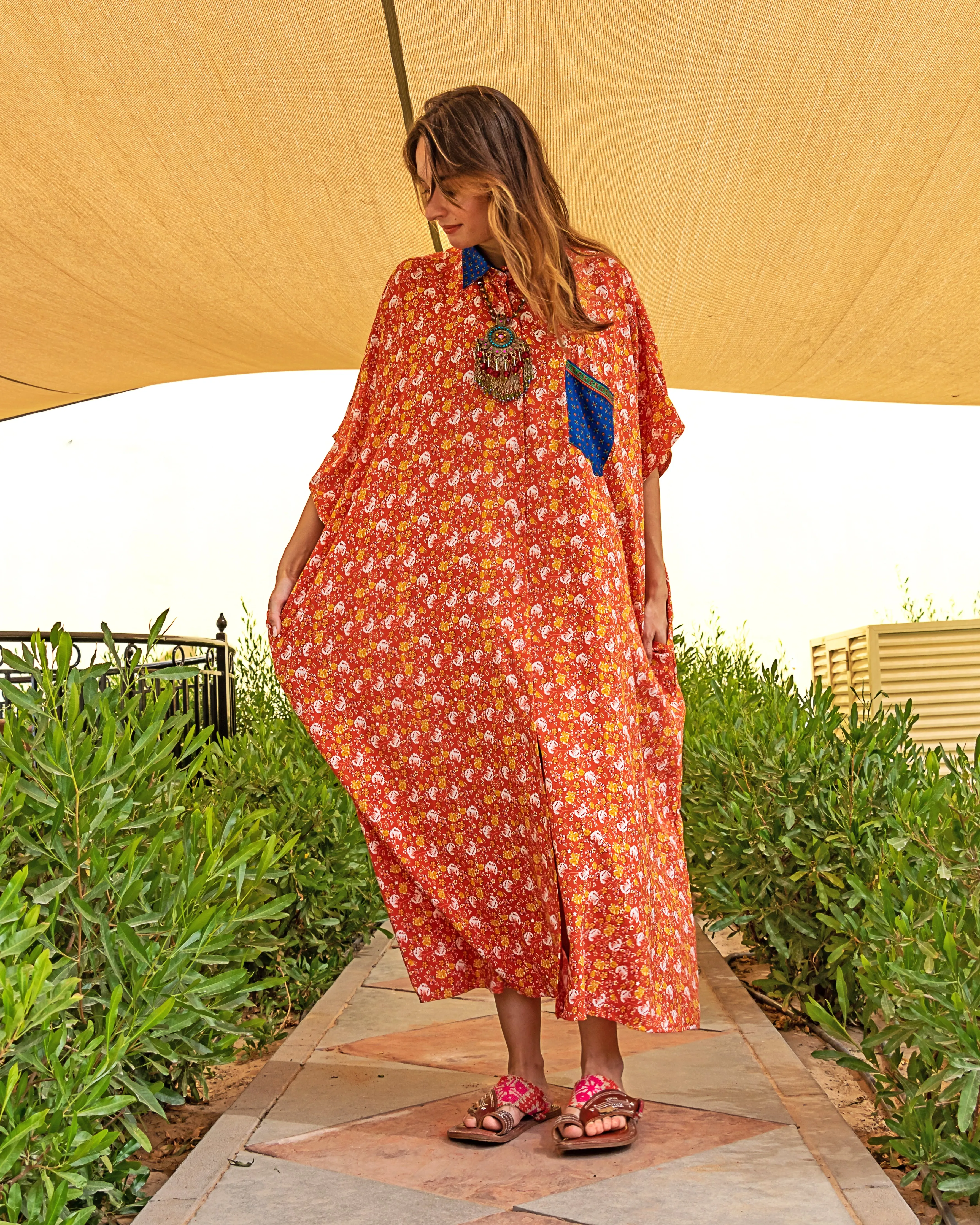 Karasi | Cotton Caftan Dress