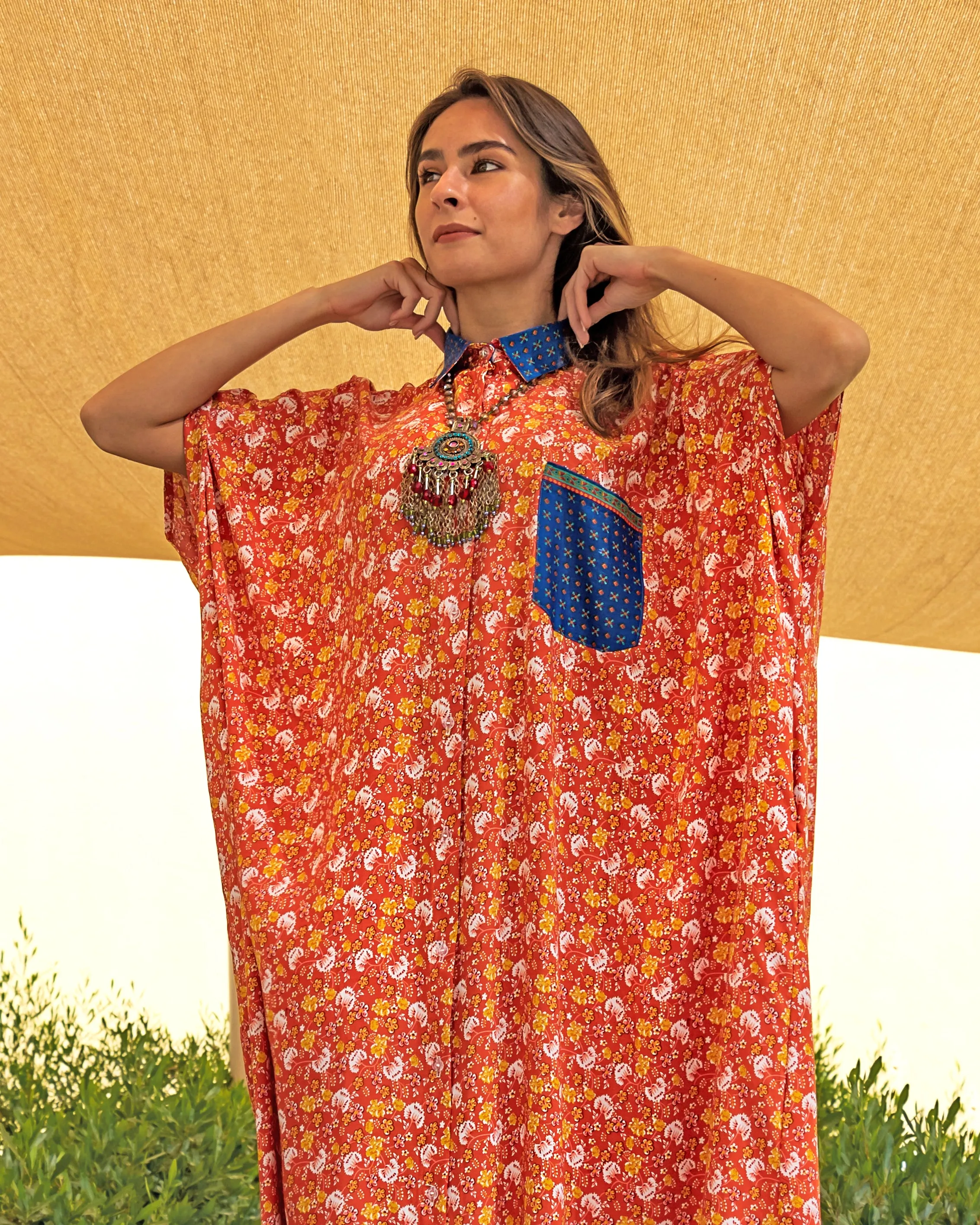 Karasi | Cotton Caftan Dress