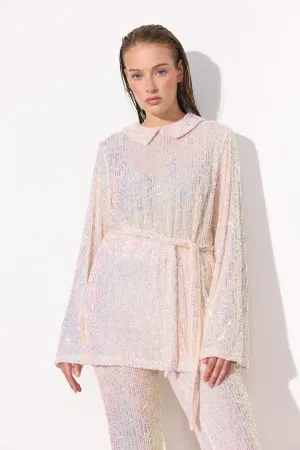 Karin Sequin Blouse - White
