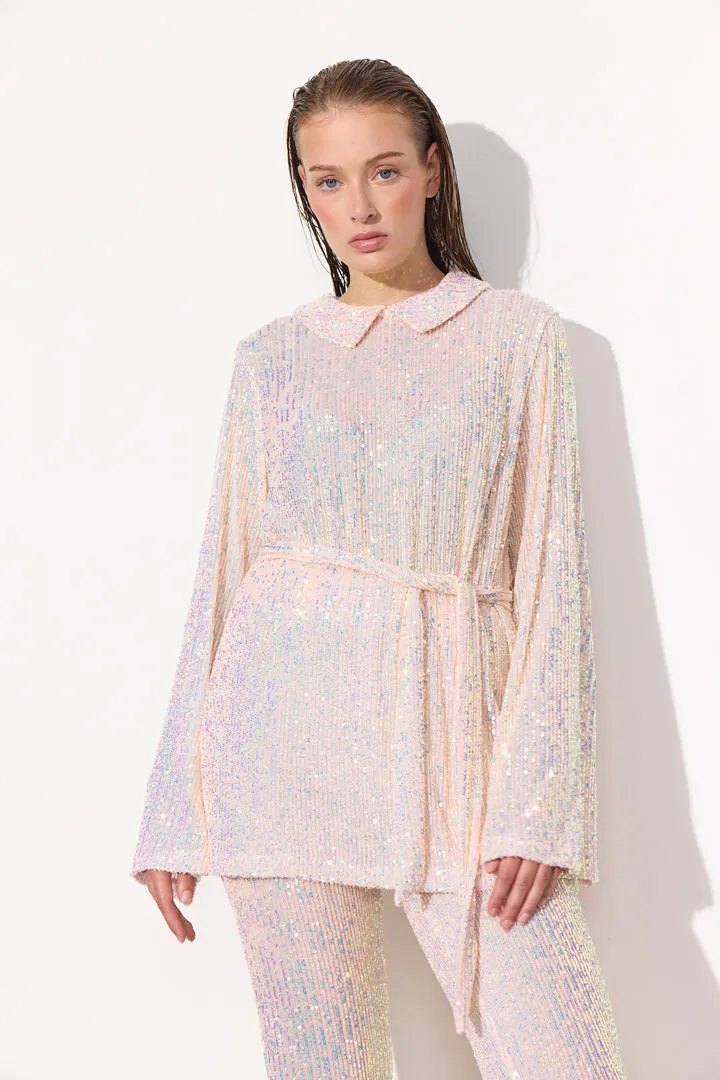 Karin Sequin Blouse - White