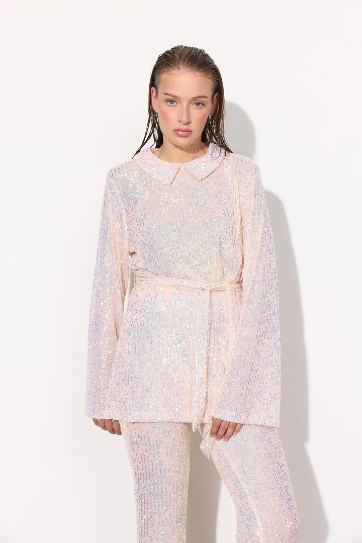 Karin Sequin Blouse - White