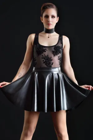 Kat Faux Leather Skirt Fetish Skirts | Black Faux Leather