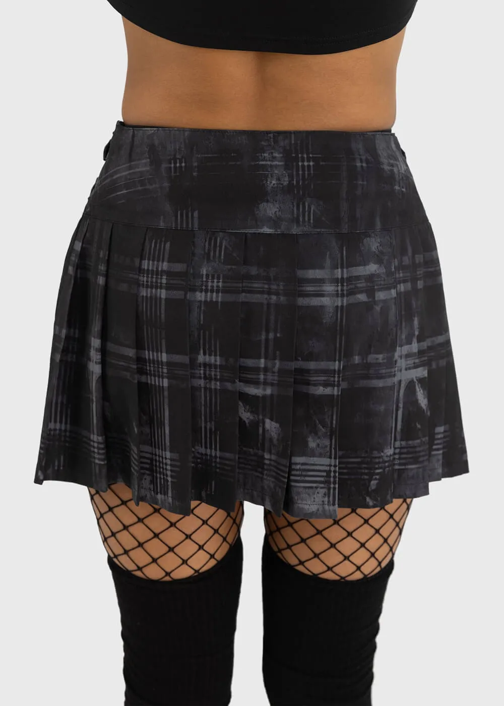 Killstar Stormcloud Bats Mini Skirt Gray Black