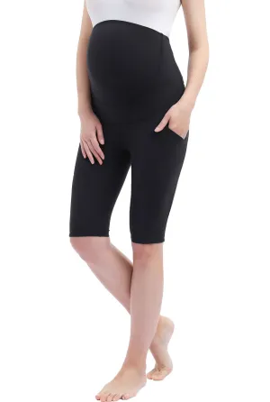 Kimi   Kai Maternity Fio Belly Support Pocket Bike Shorts (12" Inseam)