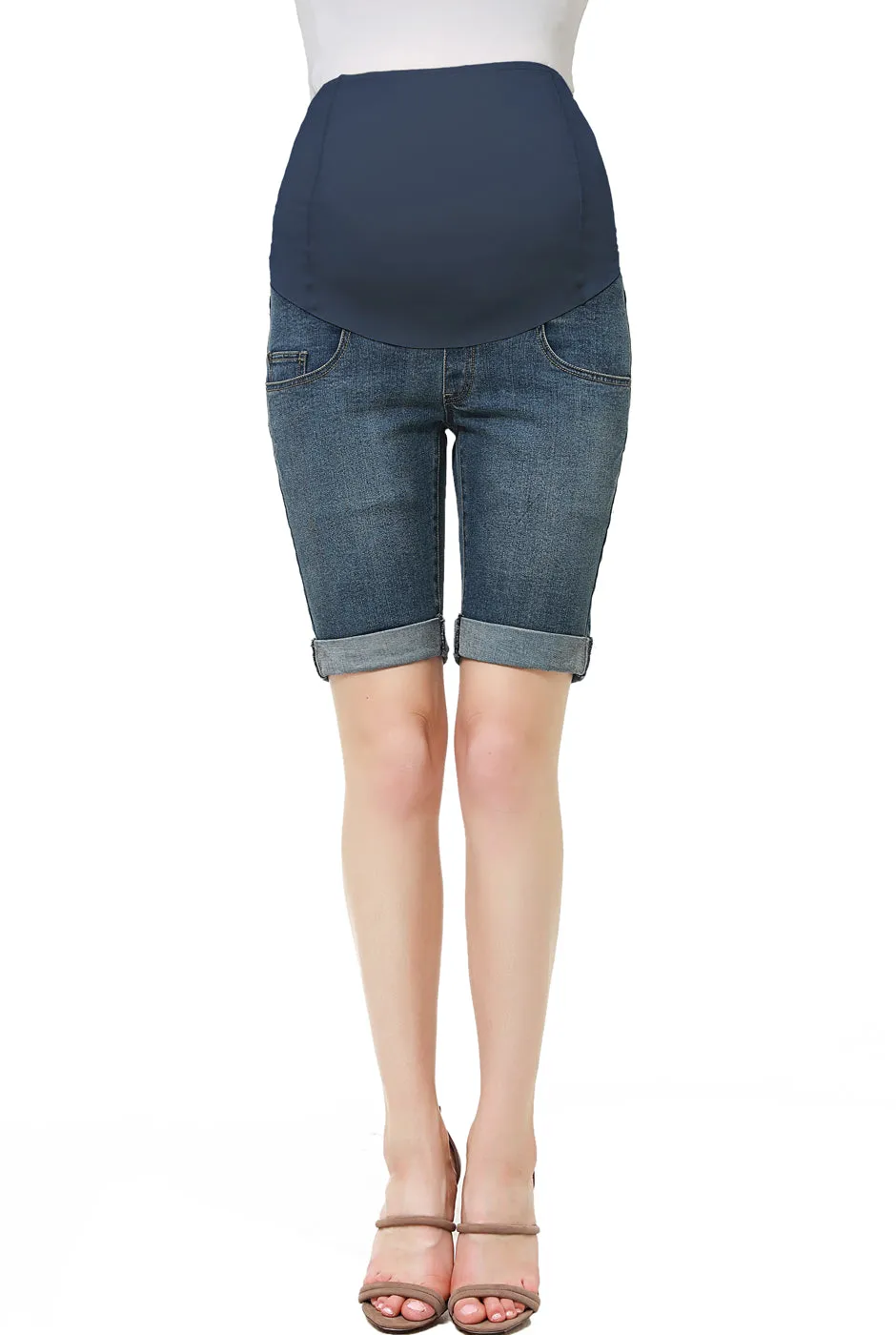 Kimi   Kai Maternity "Abbie" Denim Stretch Shorts