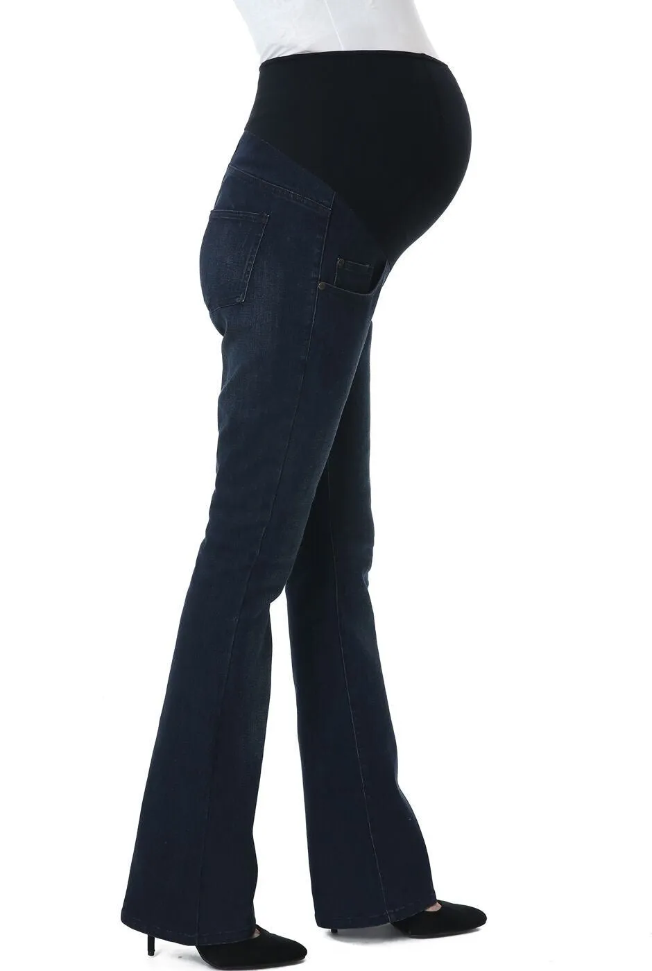 Kimi   Kai Maternity "Dixie" Flare Leg Denim Jeans