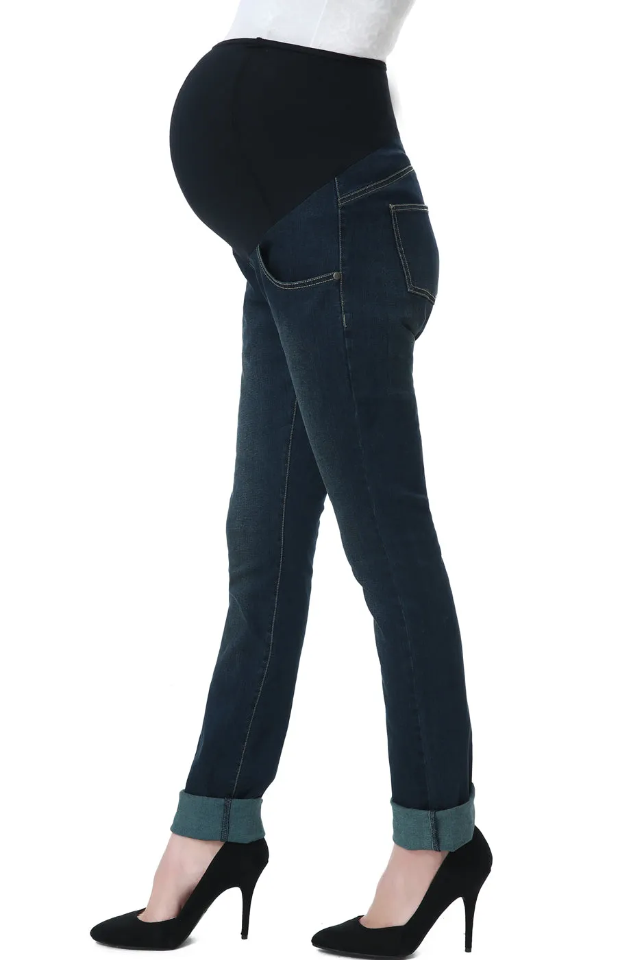 Kimi   Kai Maternity "Frankie" Straight Leg Denim Jeans