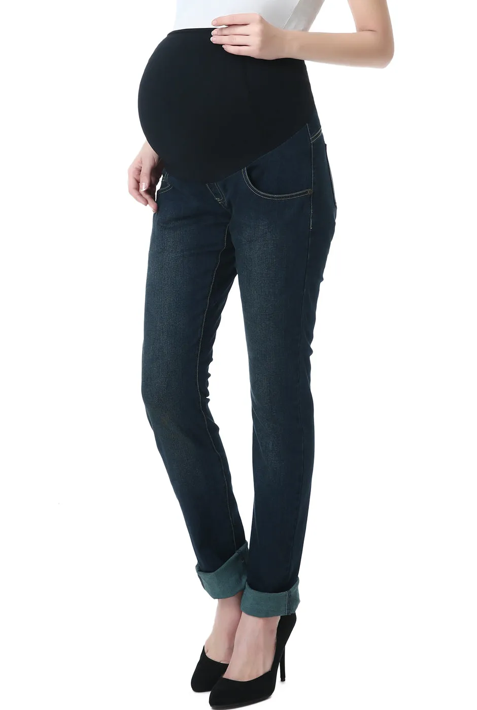 Kimi   Kai Maternity "Frankie" Straight Leg Denim Jeans