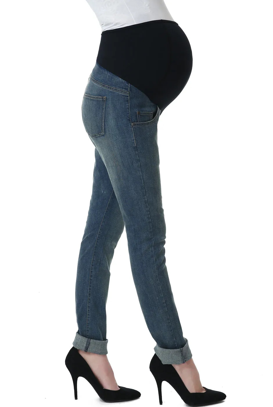 Kimi   Kai Maternity "Frankie" Straight Leg Denim Jeans