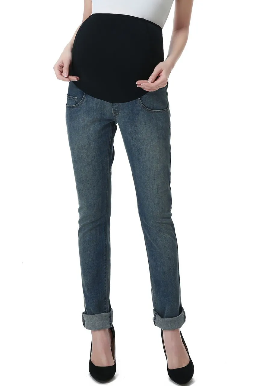 Kimi   Kai Maternity "Frankie" Straight Leg Denim Jeans